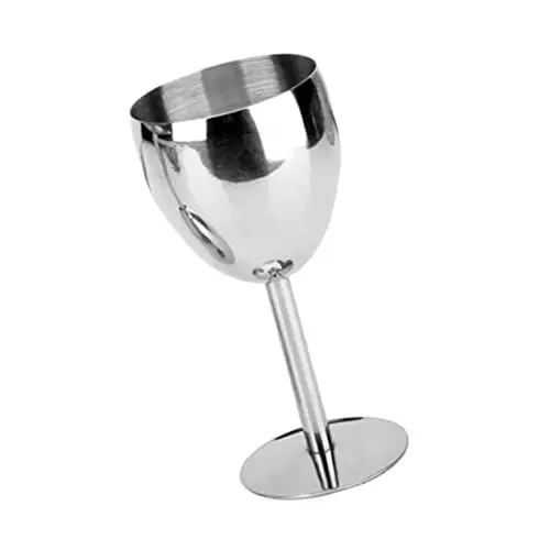 Produktbild: VOSAREA Rotweinglas Unzerbrechliche Stielgläser Stamm-cup Party-weinkelch Weinstielbecher Cocktailbecher Weinbecher Aus Stahl Weingläser Unzerbrechliches Glas