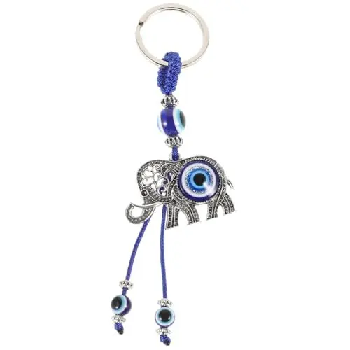 Produktbild: VOSAREA Exquisiter Augenanhänger Schlüsselanhänger Böser Blick Elefanten Design Auto Schlüsselanhänger Ornament
