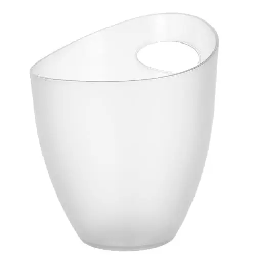 Produktbild: VOSAREA Sektkühler, Klarer Eiskübel, Weinkühler Eimer Champagnerkühler Getränkekühler mit integriertem Griff für Hochzeit Party Bar Getränke Bierflaschen, 2.5 Liter, 18CM