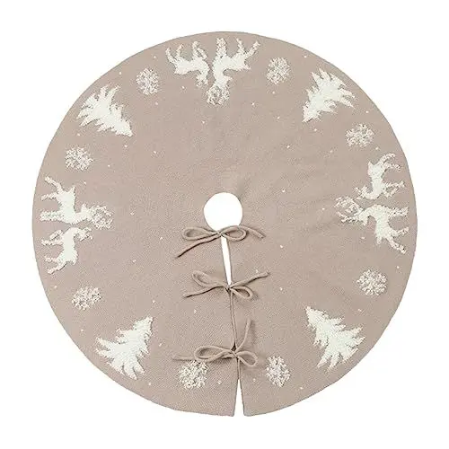 Produktbild: VOSAREA Weihnachtsbaum Rock Aus Hochwertigem Material Modische Christbaumdecke Festlichem Design Runde Weihnachtsbaumdecke Für Stilvolle Weihnachtsdekoration 1 Stück Ideal Für