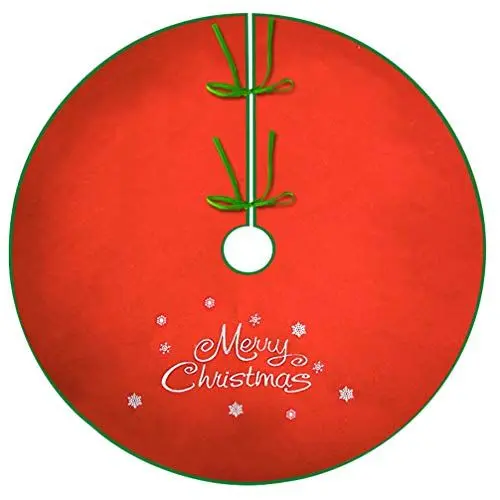 Produktbild: VOSAREA Weihnachtsbaumdecke Weihnachtsbaum Rock Stoff Baumdecke Baumrock 122CM Weihnachtsbaum Teppich Unterlage Tannenbaum Abdeckung Schneeflocke Merry Christmas Weihnachtsdeko