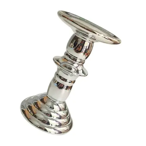 Produktbild: VOSAREA Einzigartiger Kerzenhalter Aus Keramik Im Skandinavischen Design Galvanisiertes Silber-Finish Heimdekoration Für Versammlungen