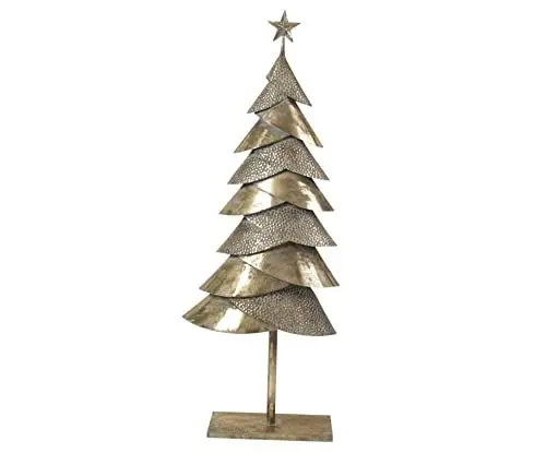 Produktbild: Voss Weihnachtsbaum Metall Gold/grau 117 cm Dekoration Tanne mit Stern