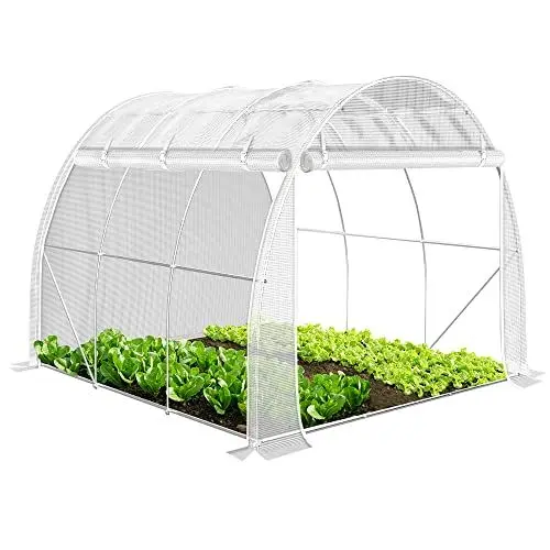 Produktbild: VOUNOT® Gewächshaus Foliengewächshaus, Seitenwände Aufrollbar Winterfest, Tomatenhaus Folientunnel, 3x2x2m 6m², Weiß