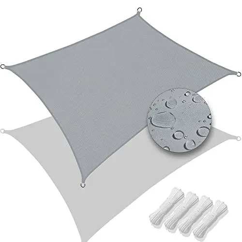 Produktbild: VOUNOT Sonnensegel Rechteckig inkl. Befestigungsseile Wasserdicht, Sonnenschutz Wetterbeständig und UV Schutz, für Balkon Garten Terrasse, 3x2m, Grau