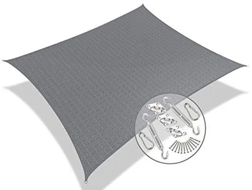 Produktbild: VOUNOT Sonnensegel Rechteckig mit Befestigung Set, Sonnenschutz Atmungsaktiv und UV Schutz, für Balkon Garten Terrasse, 3x2,5m, Grau