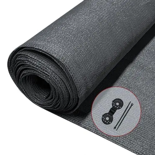 Produktbild: VOUNOT® Zaunblende 1.5×10m, Sichtschutz Zaun 150 g/m² HDPE Schattiernetz, Windschutz UV-resistent Reißfest, 85% Beschattungsgrad, mit Löcher und Kabelbinder, Anthrazit