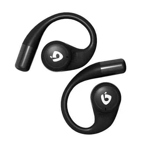Produktbild: VoxSoul Open Ear Kopfhörer Bluetooth, Open Ear Bluetooth 5.3, Kopfhörer Kabellos Bluetooth 55 Stunden Spielzeit, Bluetooth Kopfhörer Sport mit 4 Mik, 16,2mm Lautsprecher Hi-Fi-Stereo-Bass ENC Schwarz