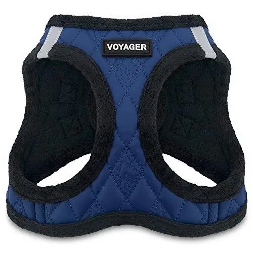 Produktbild: Voyager Step-In Plüsch Hundegeschirr - Weicher Plüsch Step In Vest Geschirr für kleine und mittelgroße Hunde von Best Pet Supplies - Königsblau Kunstleder, XL (Brustumfang: 52,1-58,4 cm)