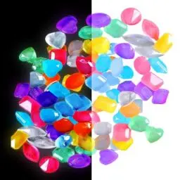 Produktbild: Voyyphixa 100 Stück Leuchtende Kieselsteine Kieselsteine für Aquarium Blumentopf Deko Steine Achat Kies Glow in The Dark Rocks für Aquarium Garten Pathway DIY Pflanzen Topf Dekorative (100PCS)
