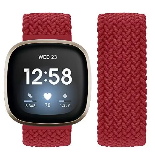 Produktbild: Vozehui Kompatibel mit Fitbit Sense/Fitbit Versa 3 Armband, Elastisch Atmungsaktiv Weiches Nylon Kinitting Sport Ersatzband für Fitbit Versa 3/Fitbit Sense, Frauen Männer
