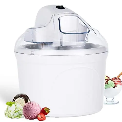 Produktbild: Vpcok Direct Eismaschine 1,5 L Speiseeismaschine Ohne Kompressor für 2-4 Personen in 30 Minuten fertig hausgemachtes Eis, aus Edelstahl mit entnehmbarem Eisbehälter, inkl. Rezeptheft