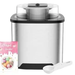 Produktbild: Vpcok Direct Eismaschine 2L Speiseeismaschine aus Edelstahl Eiscrememaschine mit entnehmbarem Eisbehälter, für Eis, Sorbet, Frozen Jogurth inkl. Rezeptheft (ohne Kompressor)