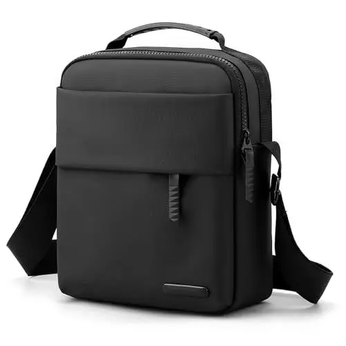 Produktbild: Vpoofree Umhängetasche Herren,Schultertasche Herren,Herren Tasche Umhängen,Herrentasche zum Umhängen,Shoulder Bag Men Wasserdichte Crossbag Brusttasche Handytasche für Tägliches Leben Reise(Schwarz)