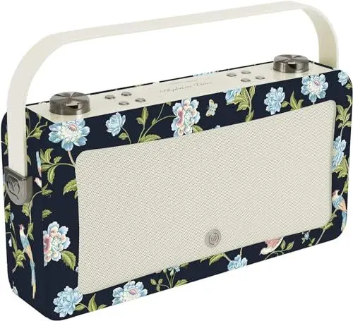 Produktbild: VQ Laura Ashley Hepburn Voice Alexa Lautsprecher Intelligenter, Tragbar und Leistungsstarker 20 W Lautsprecher Bluetooth mit USB Ladeanschluss und 8 Stunden Wiedergabe Zeit - Elveden Marineblau