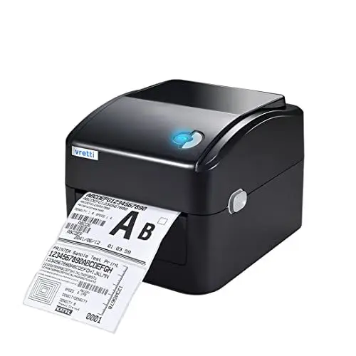 Produktbild: vretti USB Etikettendrucker mit XXL-Papierfach - Labeldrucker für DHL Versandetiketten, Kompatibel mit Windows/mac/ChromeOS/Linux, 99,99% Barcode-Scanrate, Ohne Separate Halterung