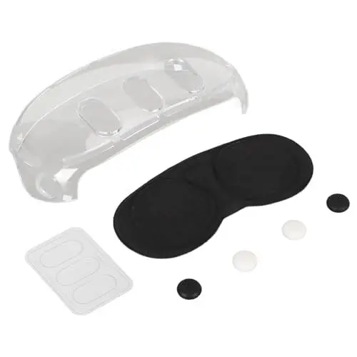 Produktbild: VR-Headset-Schutzhülle, Objektivschutz und Objektivabdeckung aus Gehärtetem Glas, Transparentes PC-Silikonmaterial, Kompatibel mit für Meta Quest 3