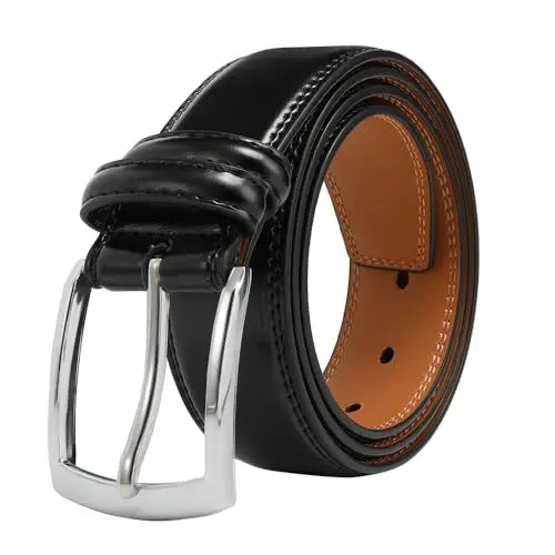 Produktbild: VRLEGEND Ledergürtel Herren Gürtel Herren Leder 35mm für Business und Formelle Anlässe, Anzuggürtel Herrengürtel mit Geschenkbox (110cm, Schwarz)