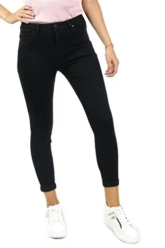 Produktbild: VS MISS Damen Jeans - Stretch Denim Jeanshosen - Skinny Fit - High Waist (as3, Numeric, Numeric_38, Regular, Regular, Schwarz, EU 38 / M)