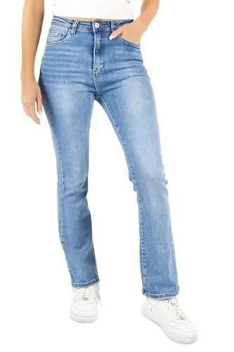 Produktbild: VS Miss Damen Jeans - Flared Jeanshosen - Hellblau - 40