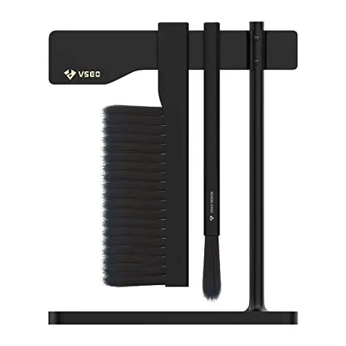 Produktbild: VSGO Kaffeemühle Reinigungsbürste Set Magnetischer Griff Kaffeeborsten Bürste mit Speicher Rack Stauben Professionelle Espresso Bürste Zubehör für Bohnen Getreide Kaffee Werkzeug Barista