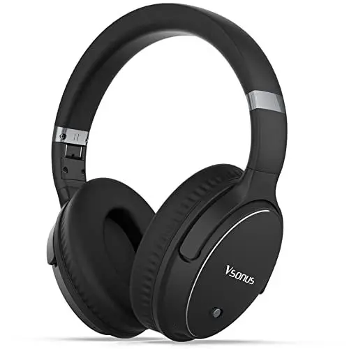 Produktbild: Vsonus H51 Active Noise Cancelling Kopfhörer, Kabellos Over Ear Kopfhörer Bluetooth Noise Cancelling 5.0, Faltbar, 30 Stunden Spielzeit, Bequeme Ohrpolster, für Flugzeug, Reisen, Home Office
