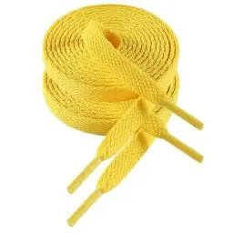 Produktbild: VSUDO 120 cm Länge Gelb Flach Sneaker Schnürsenkel, 8mm Breite Gelb Turnschuhe Schuhband, Golden Yellow Sneaker Shoelace, Ersatz Sportschuhe Schnürsenkel für Frauen oder Männer (1 Paar-Gelb-120cm)