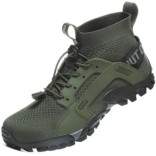 Produktbild: VTASQ Herren Damen Wanderschuhe Anti-Rutsch Wanderstiefel Trekkingschuhe Leicht Atmungsaktiv Outdoorschuhe Männer Sportschuhe Kletterschuhe Trail Running Traillaufschuhe Unisex Grün 39 EU