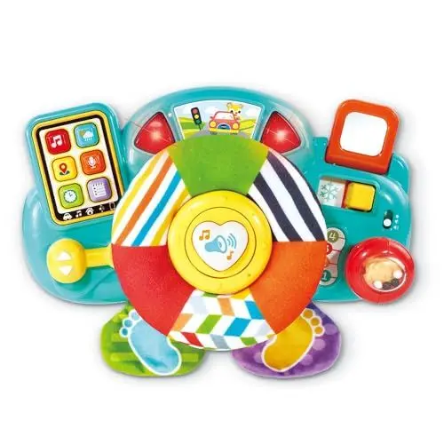 Produktbild: VTech - Lenkrad für Baby-Pilote, Lenkrad für Kinder, interaktiv und Musik, sensorisches Erlebnis, Spielzeug für Kinderwagen und Autositz, Geschenk für Babys, ab 6 Monaten – Inhalt in Französisch