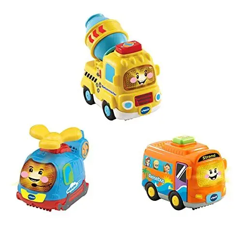Produktbild: Vtech 80-242184 TUT Baby Flitzer-3er-Set Reisebus, Helikopter, Betonmischer Spielfahrzeug, Mehrfarbig