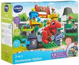 Produktbild: Vtech Baby 2-in-1 Dinoforscher-Station – Großes Fahrzeug und Dino-Spielset in einem mit vielen Figuren, Musik, und Lernsätzen – Für Kinder von 1-5 Jahren