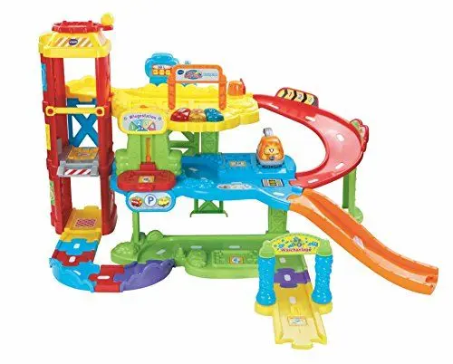 Produktbild: VTech Baby Flitzer - Parkgarage – Interaktives Spielzeug mit Abschleppwagen, Aufzug, Rutsche, Tankstelle u. v. m. – Für Kinder von 1-5 Jahren