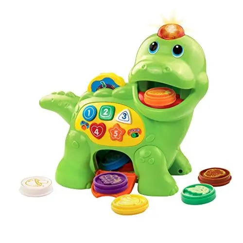Produktbild: Vtech Baby Fütter Mich Dino – Sprechender Dinosaurier zum Füttern und Lernen, mit Liedern, Tasten und Quiz-Spiel – Für Kinder von 12-36 Monaten