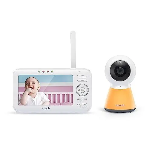 Produktbild: VTech Babymonitor VM5254 – Video-Babyphone mit hoher Auflösung – Klarer Sound, LCD-Farbbildschirm und Nachtsichtfunktion – Mit Gegensprechfunktion, Schlafliedern und Nachtlicht