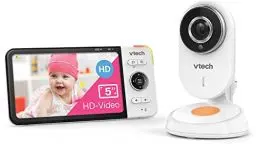 Produktbild: VTech Babymonitor VM818 HD – Video-Babyphone mit Weitwinkelkamera – HD-Video, klarer Sound, 5