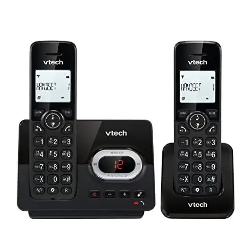 Produktbild: VTech CS2051 Schnurloses Telefon mit Anrufbeantworter und 2 Mobilteilen, ECO+ Modus,Senioren Telefon Festnetztelefon Anrufsperre, Freisprechfunktion, große Tasten, 1-Zeilen Display, Schwarz
