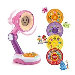 Produktbild: VTech Funny Sunny – Interaktive Lampen-Freundin pink – Führt durch den Tag, erzählt Geschichten, spielt Spiele, animiert zur Bewegung – Mit Uhr- und Wecker-Funktion – Für Kinder von 3-8 Jahren