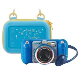Produktbild: VTech KidiZoom Duo Pro Bundle mit kostenloser Tasche – nur für Kurze Zeit – Kinderkamera mit 2 Kameras, Foto- und Videofunktion, Spielen, Musikplayer und vielem mehr