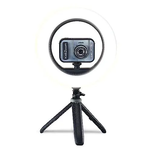Produktbild: VTech KidiZoom Video Studio Deluxe Bundle – Kinderkamera mit Greenscreen, Stativ, Ringlicht, Handschuhen u. v. m. – Für Kinder von 5-12 Jahren