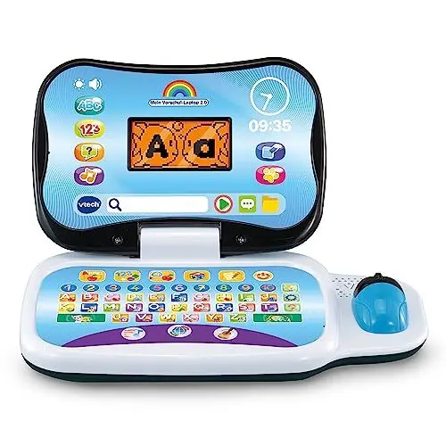 Produktbild: VTech Mein Vorschul-Laptop 2.0 – Lerncomputer zum Entdecken von Zahlen, Formen, Logik u. v. m. – Für Kinder von 3-6 Jahren