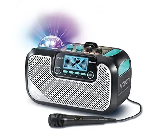 Produktbild: Vtech Super Sound Karaoke-Box mit hochwertigem Klang, Mikrofon, Discokugel, tollen Soundeffekten und Stimmverzerrer - Ab 14 Jahren, Mehrfarbig