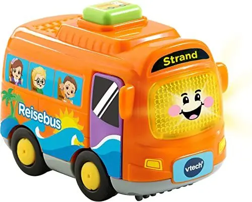 Produktbild: VTech Tut Tut Baby Flitzer - Reisebus – Spielzeugauto mit Musik, aufleuchtender Taste, spannenden Sätzen und Geräuschen – Für Kinder von 1-5 Jahren