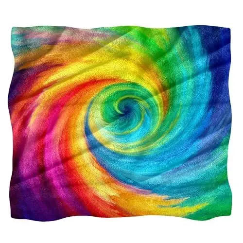Produktbild: VTGHDEEQ Überwurfdecken für Frauen,Couchdecken und Überwürfe,Abstrakter Strudel Regenbogen,59x78.7 in