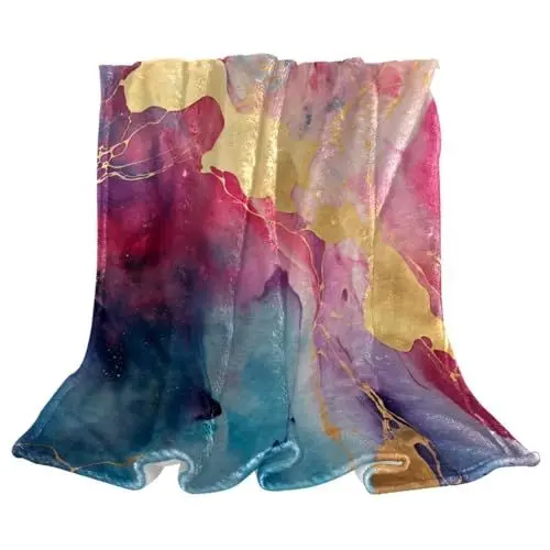 Produktbild: VTGHDEEQ Überwurfdecken für Frauen,Couchdecken und Überwürfe,Abstrakter bunter hintergrundmarmor,59x78.7 in