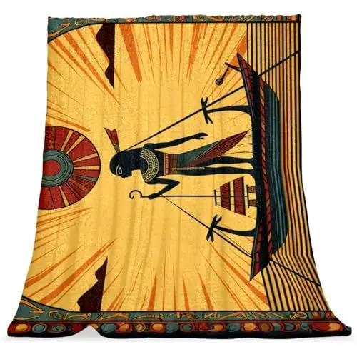 Produktbild: VTGHDEEQ Überwurfdecken für Frauen,Couchdecken und Überwürfe,Altägyptischer ethnischer Jahrgang,59x78.7 in