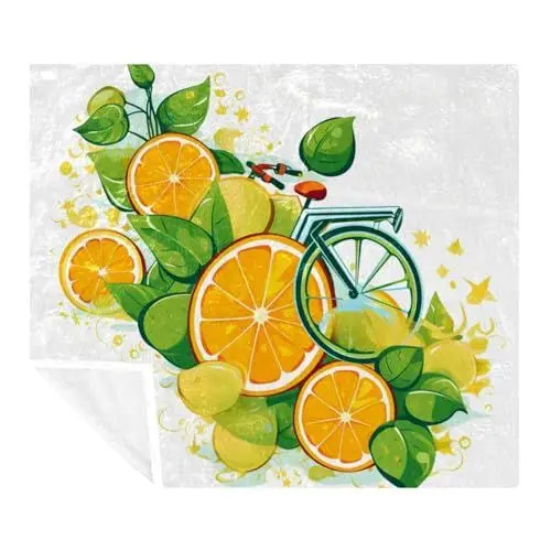 Produktbild: VTGHDEEQ Überwurfdecken für Frauen,Couchdecken und Überwürfe,Fahrradräder Zitrone und Orange,59x78.7 in