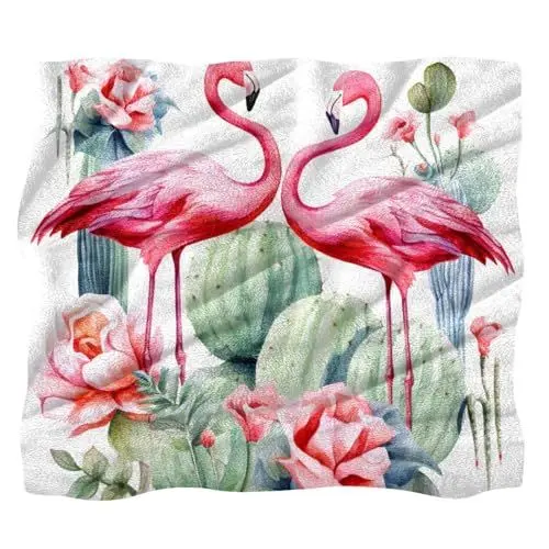 Produktbild: VTGHDEEQ Überwurfdecken für Frauen,Couchdecken und Überwürfe,Flamingo rosa Blütenkaktus,59x78.7 in
