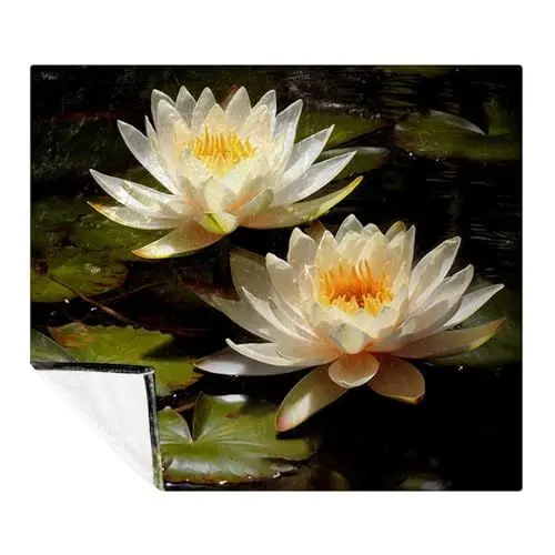 Produktbild: VTGHDEEQ Überwurfdecken für Frauen,Couchdecken und Überwürfe,Kunst Blume Lotus,59x78.7 in