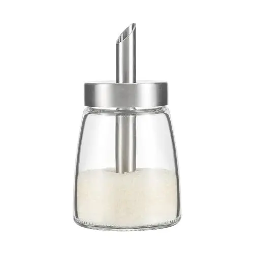 Produktbild: Vucchini Zuckerspender 140ml 4.7OZ, Deckel mit nicht scharfem Ausgießer, einfaches Ausgießen in Glasflaschen, Küchenbehälter, dekoratives Zubehör für Theke, Kaffeebar, Restaurant