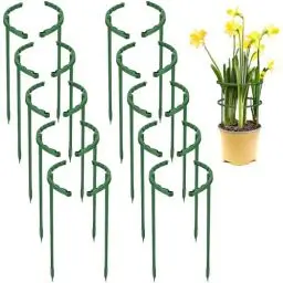 Produktbild: Vueinrg 20 Stück 24x14cm Pflanzenstütze Rund Staudenhalter Strauchstütze aus Plastik Pflanzen Stützring Blumenhalter Blumenstütze Wiederverwendbar Rankhilfe Zimmerpflanzen